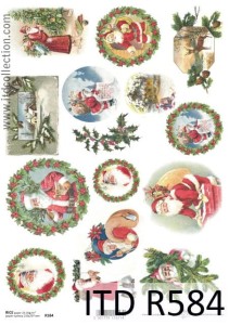 Papier decoupage ryżowy R584 A4