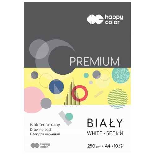 Blok techniczny Premium A4 250g 10ark Biały HC