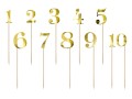 Numery na stół Złote 25,5-26,5 cm