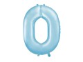 Balon foliowy Pastelowy Niebieski 85 cm cyfra 0