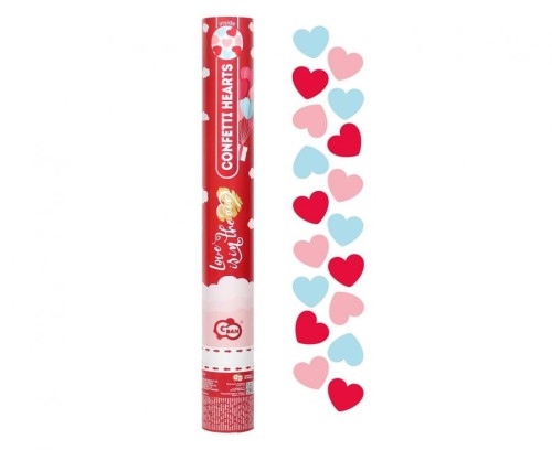 Konfetti strzelające 40cm Serduszka Love