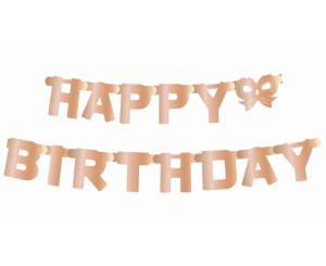 Girlanda Happy Birthday metal. różowe złoto 160 cm