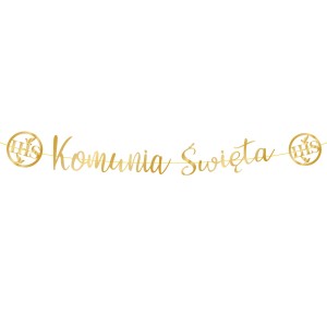 Baner Komunia Święta IHS złoty 150 cm
