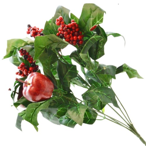 Gałązka ostrokrzew z jabłkami zielona 38 cm