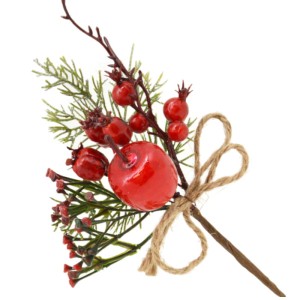 Gałązka świąteczna z jabłkiem 24 cm 06572
