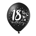Balon 30 cm 18th Birthday pastel czarny - 1 szt