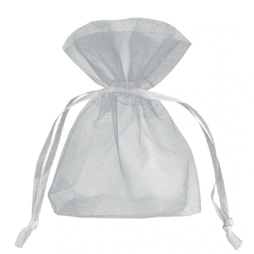 Woreczki z organzy srebrne 10x15cm - 10 sztuk