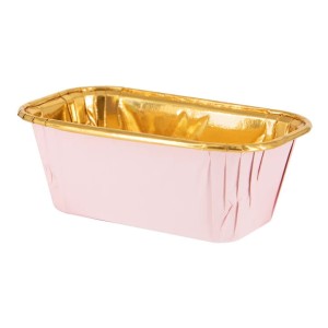 Foremki do pieczenia prostokątne różowo-złote 10sz