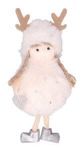 Laleczka futerkowa zawieszka na choinkę 16cm