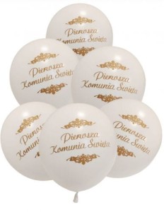 Zestaw balonów Pierwsza Komunia Święta 6 szt
