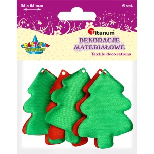 Zawieszki materiałowe Choinki 6 sztuk Titanum