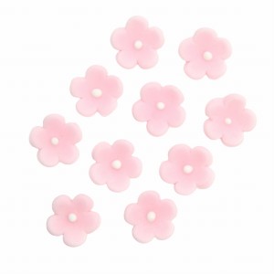 Mini kwiatki 062 różowe z masy cukrowej 10 szt