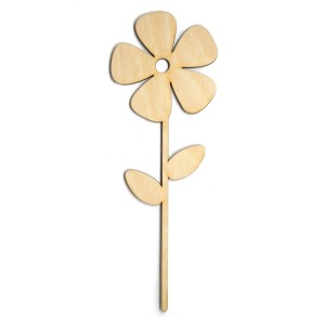 Kwiatek ze sklejki na patyku nr.2 wys.18,5 cm