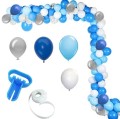 Girlanda Balonowa Srebrno Niebieska XXL