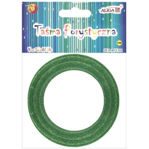 Taśma florystyczna zielona 12mm x 25m Aliga