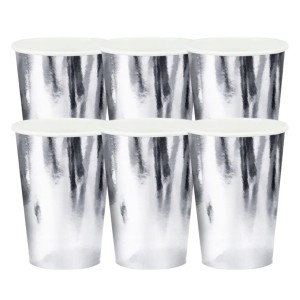 Kubeczki papierowe Srebrne 220 ml 6 szt