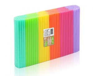 Słomki Rurki Plastikowe Wielokrotnego Użytku Shake Mix Kolorowe 250szt