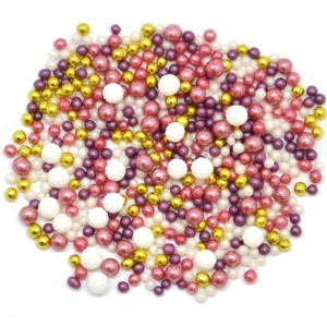 Posypka mix Glamour różówo złoto biała 30g perełki mimoza dekoracje na tort