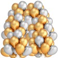 Balony MIX 100 sztuk Srebrno-Złoty