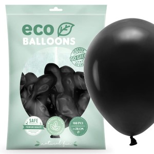 Balony ECO pastelowe 100 szt Czarny