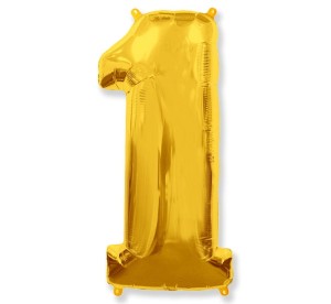 Balon foliowy Złoty 85 cm cyfra 1