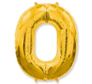 Balon foliowy Złoty 85 cm cyfra 0