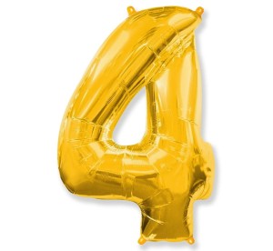 Balon foliowy Złoty 85 cm cyfra 4