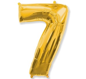 Balon foliowy Złoty 85 cm cyfra 7