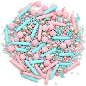 Posypka mix niebiesko różowa 30g perełki mimoza maczek dekoracje na tort