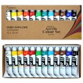 Zestaw Malarski Farby 12x12ml Pedzle 10szt Paletka