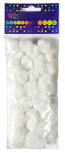 Pompony akrylowe mix Biale 24szt KSPO-004