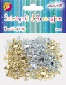 Śnieżynki dekoracyjne 70 szt 3cm złote i srebrne