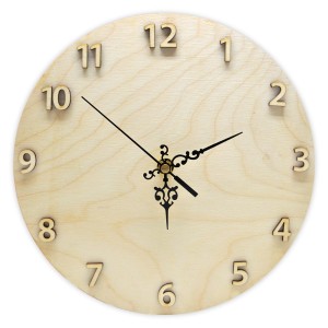 Zegar ze sklejki 25cm+ mechanizm i cyfry Decoupage