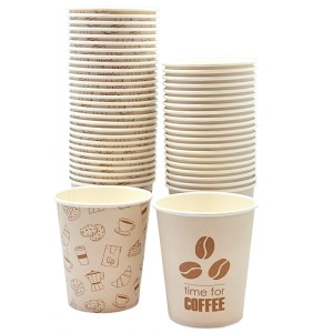 Kubeczki papierowe z nadrukiem Time for coffee 50 sztuk