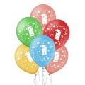 Balony 30 cm Cyfra 1 MIX metaliczno-pastelowy 5szt
