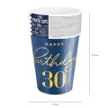Kubek Happy Birthday 30 granatowy 220ml 6szt