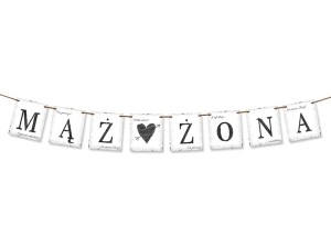 Baner Mąż Żona 100 cm Party Deco
