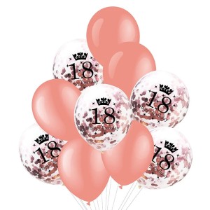 Zestaw balonów 18 Urodziny Konfetti Rose Gold