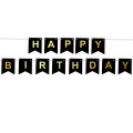 Baner urodzinowy Happy Birthday Czarny PartyPal