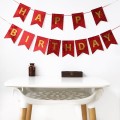 Baner Happy Birthday Czerwony Holograficzny 180 cm