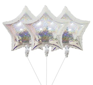 Balon foliowy 18'' Gwiazda Holograficzna Srebrna