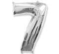 Balon foliowy Srebrny 85 cm cyfra 7