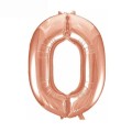Balon foliowy Różowo złoty 85 cm cyfra 0