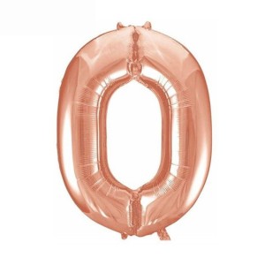 Balon foliowy Różowo złoty 85 cm cyfra 0
