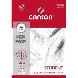Blok szkicowy Canson A4 Student na spirali 100k
