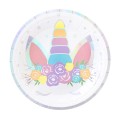 Talerzyki papierowe Jednorożec 17,5 cm 6 szt