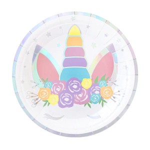 Talerzyki papierowe Jednorożec 17,5 cm 6 szt