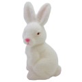 Zając flokowany stojący biały 19cm