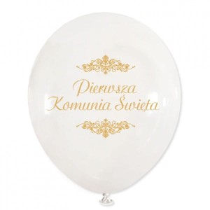 Balon 30 cm Pierwsza Komunia Święta Biały BAL72