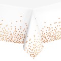 Obrus plastikowy w konfetti kropki różowo złote 137x274 cm